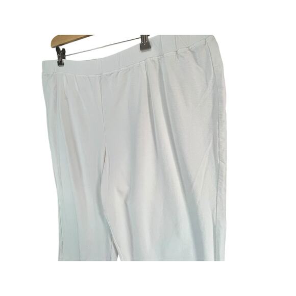 Eileen Fisher Washable Crepe Pants 3XL White Pull On Slim Fit Stretch Minimalist - Picture 2 of 12
